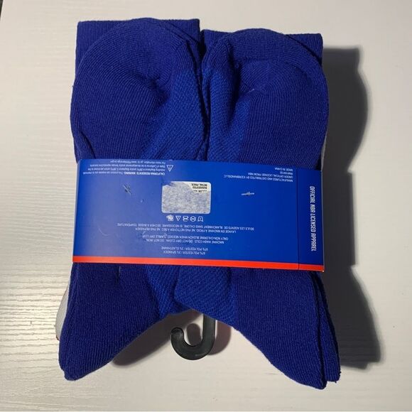 NBA Logo Basketball Men Crew Socks 6 Pairs-Red White Blue - Shoe Size 6-12 - NEW - Picture 2 of 3